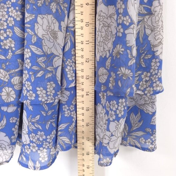 NWT EXPRESS Women’s Floral Mini Skirt Smocked Ruffle Chiffon Layered‎ MEDIUM - Picture 7 of 10